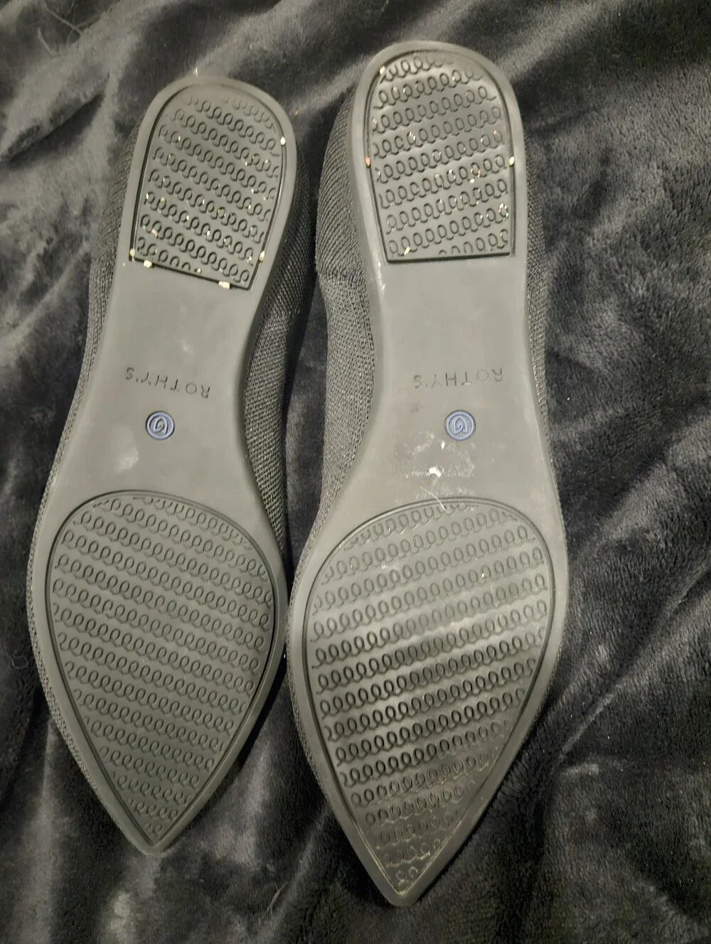 Rothy's The Point Black Knit Flat Shoes Size 10.5 (EU 41.5)